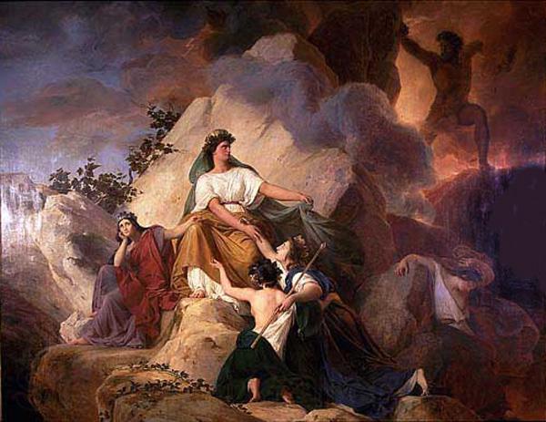 Francois-Edouard Picot Cybele protects from Vesuvius Norge oil painting art